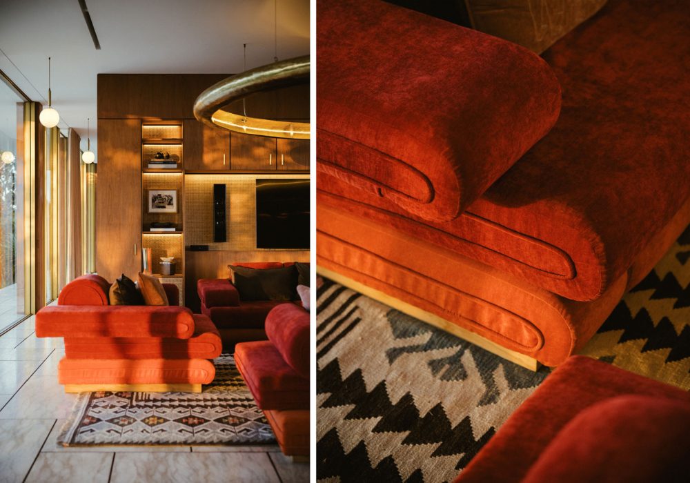 Alexis Dornier interior design for a private villa living room in Nusa Penida with custom furniture